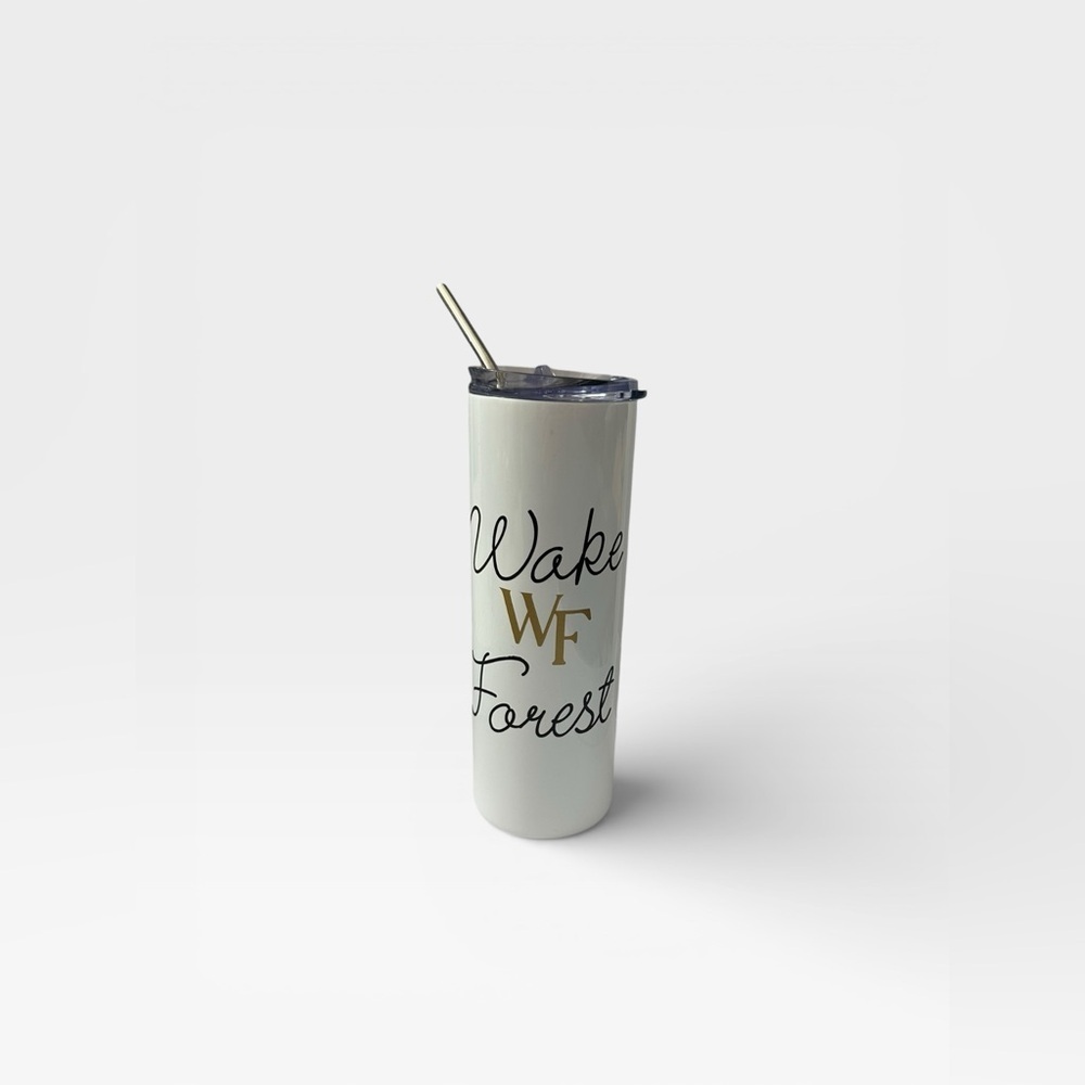 Insulated Wake Forest Metal Bottle with Metal Straw 16oz